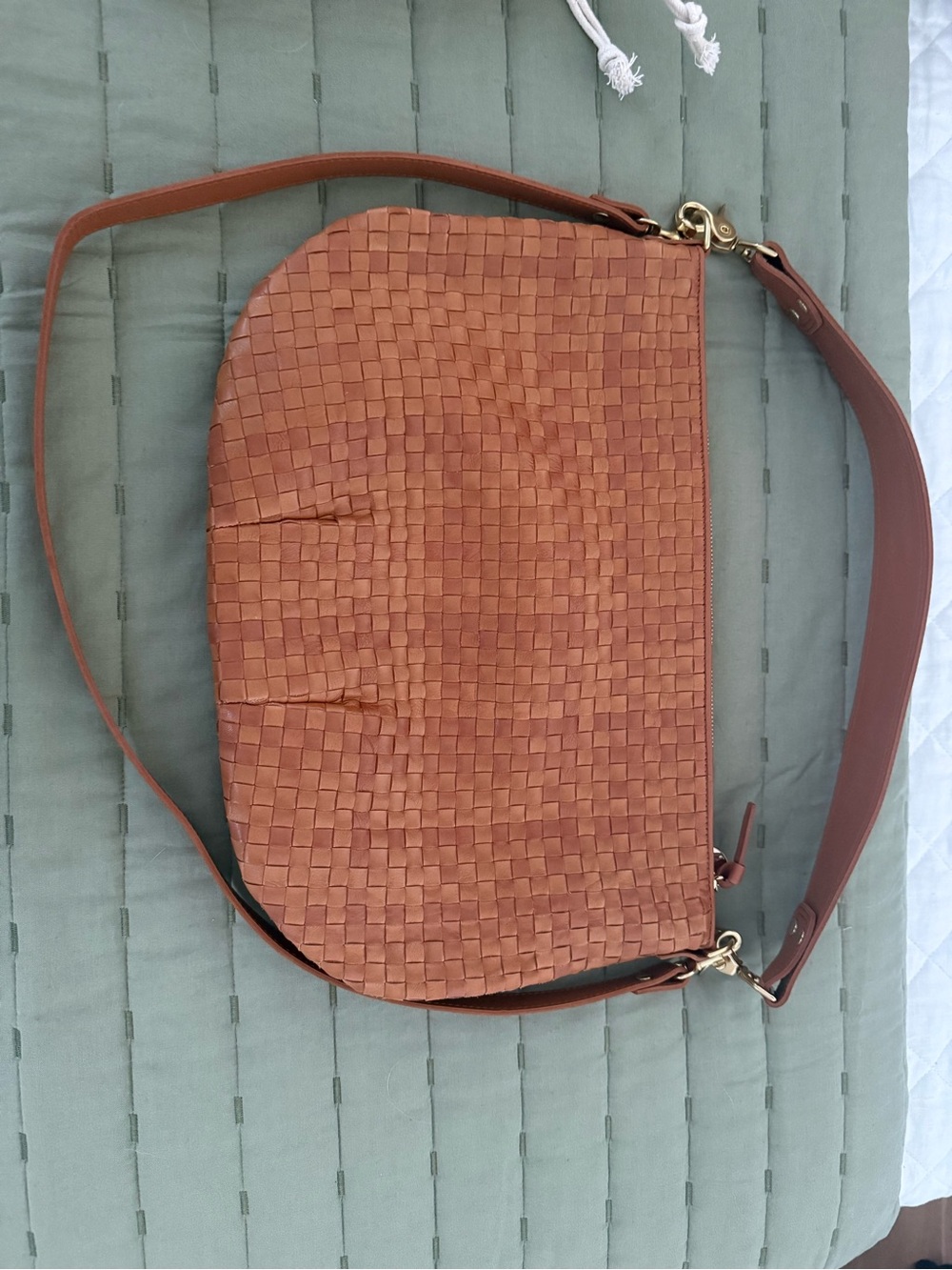 Clare V Moyer Messenger - Natural Woven Checker - Picture 3 of 7